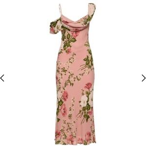 Reformation Pink Floral Midi Dress